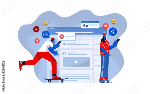 Flat Modern design Illustration of Social Media
