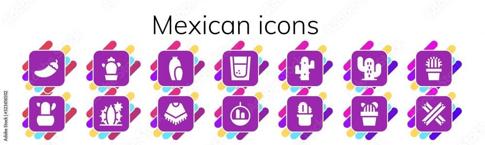 mexican icon set mexican icon set
