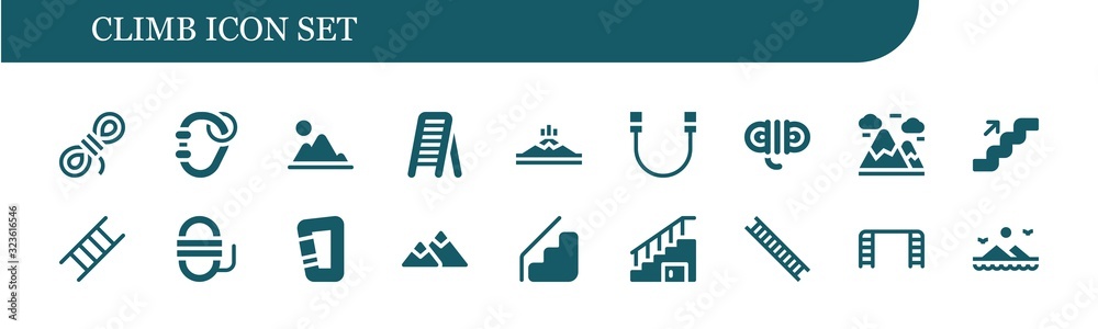 Modern Simple Set of climb Vector filled Icons Modern Simple Set of climb Vector filled Icons