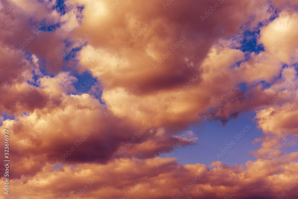 Fototapeta premium in the sky clouds of purple and blue
