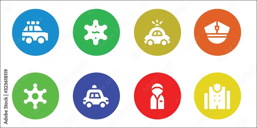 Modern Simple Set of patrol Vector filled Icons Modern Simple Set of patrol Vector filled Icons