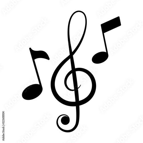 Music note icon vector sign and symbol