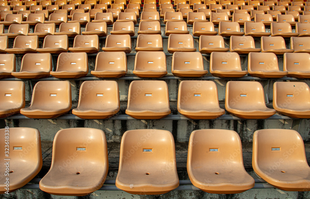Naklejka premium empty seat on stadium for sport fanclub