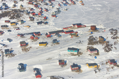 Colorful houses in the Kulusuk village, Greenland