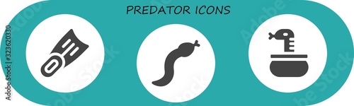 Modern Simple Set of predator Vector filled Icons