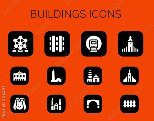 buildings icon set
