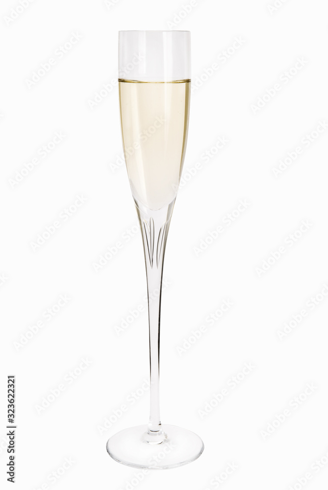 Glass transparent goblet on a white background Glass transparent goblet on a white background