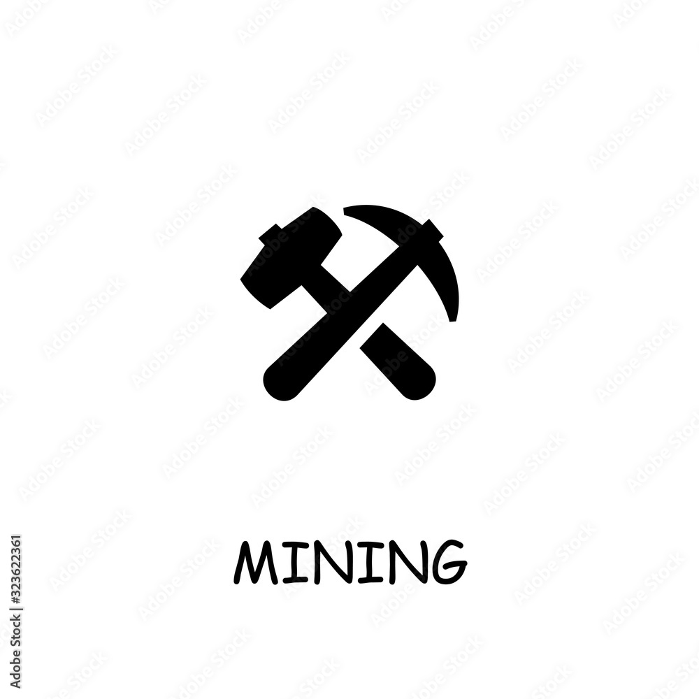 Mining flat vector icon Mining flat vector icon