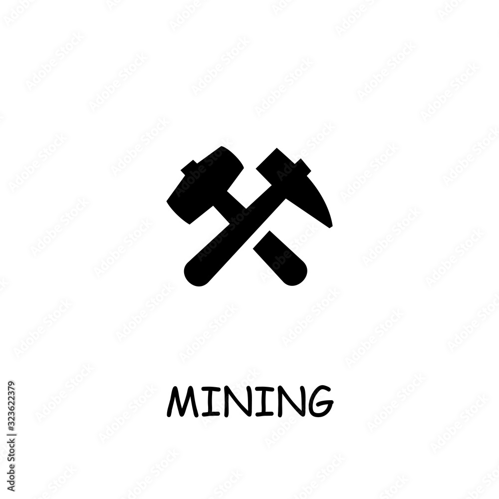 Mining flat vector icon