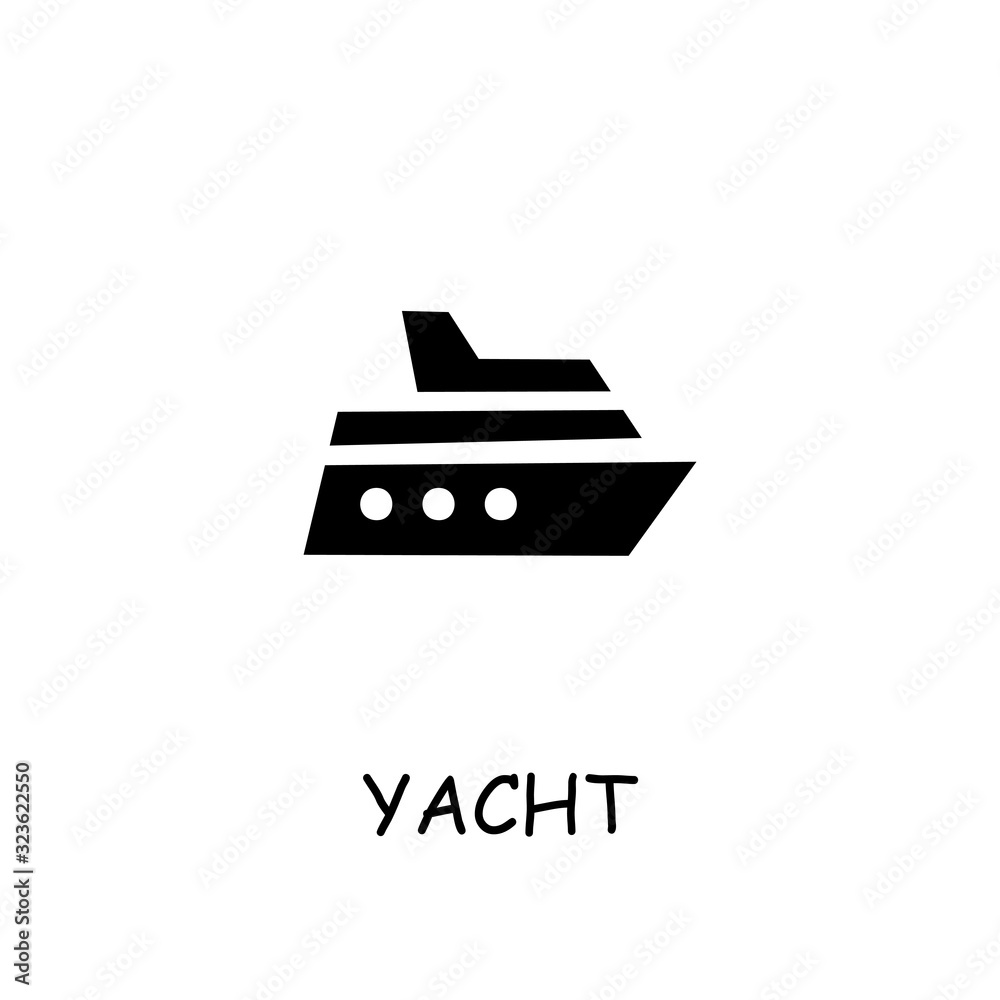 Yacht flat vector icon Yacht flat vector icon