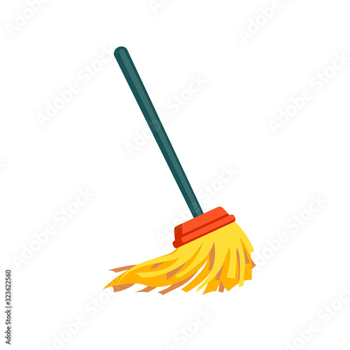 Vector mop on white background. Cleaning Icon