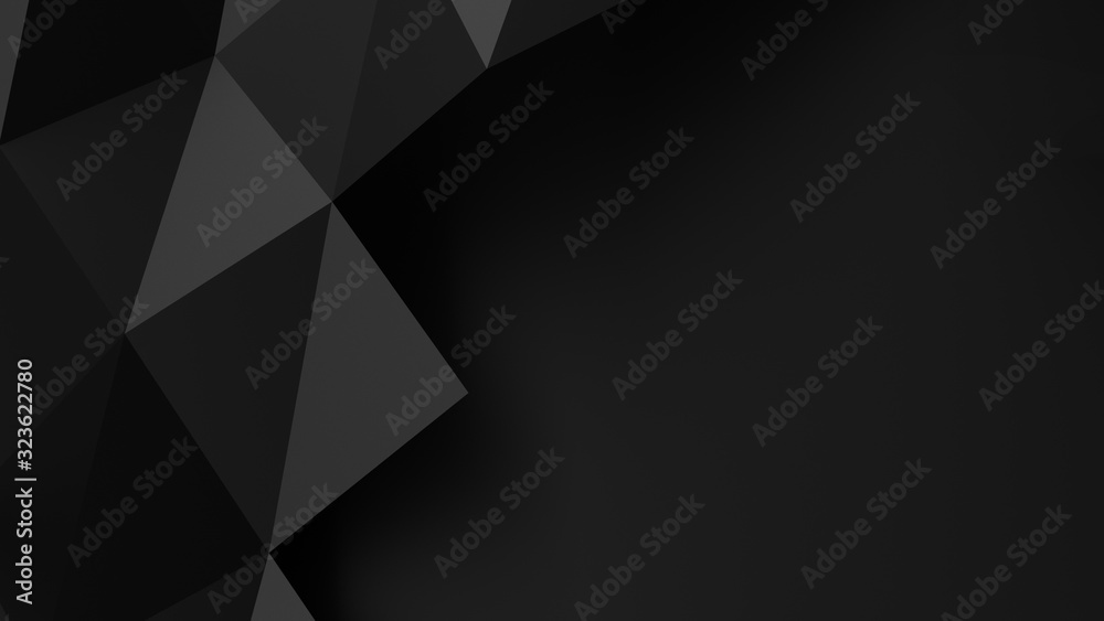 black abstract background with triangular design, empty space or copy space for text and logo, wallpaper 3d illustration black abstract background with triangular design, empty space or copy space for text and logo, wallpaper 3d illustration
