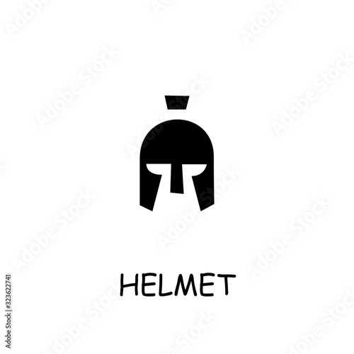 Spartan helmet flat vector icon