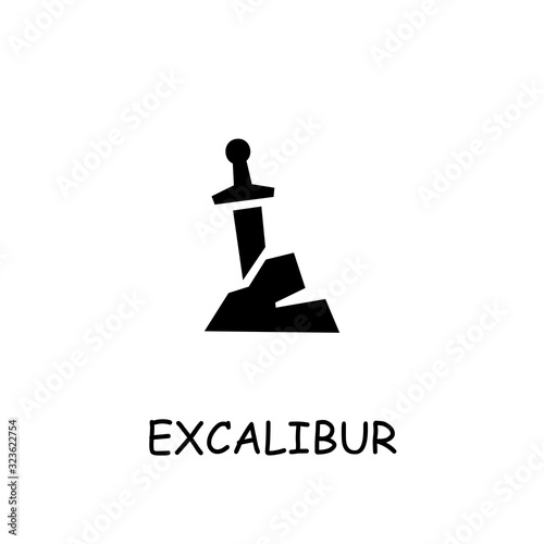 Excalibur flat vector icon