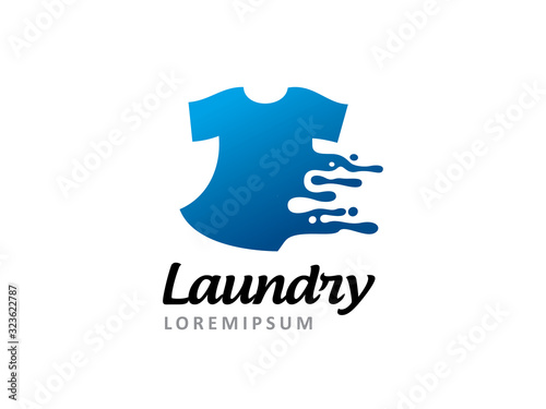 Laundry logo template design, icon, symbol