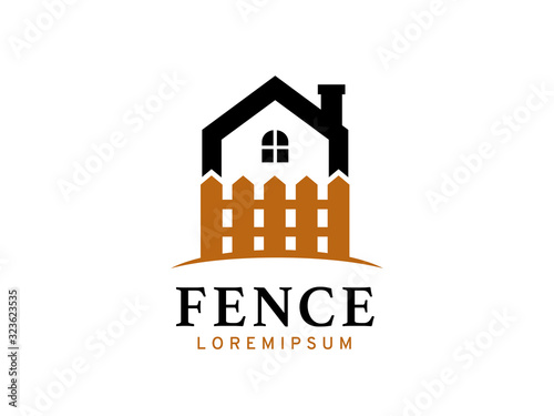 Fence or house logo template design, icon, symbol