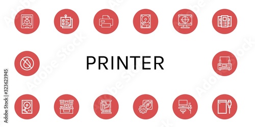 Set of printer icons