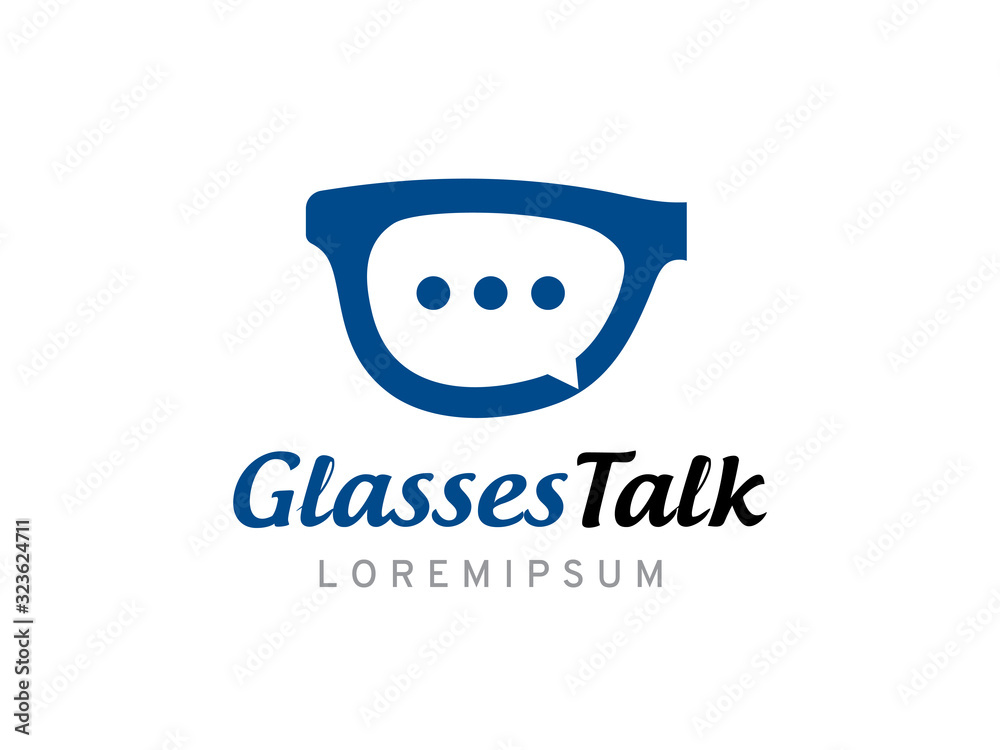 Glasses talk logo template design, icon, symbol Glasses talk logo template design, icon, symbol