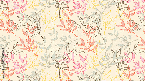 Wallpaper Mural Floral multi-colored background. Leaf pattern. Torontodigital.ca