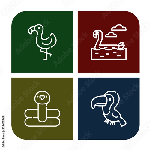 flamingo simple icons set