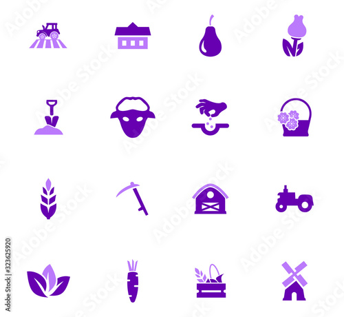 Agricultural icons set