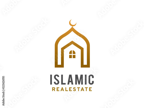 Islamic real estate logo template design, icon, symbol