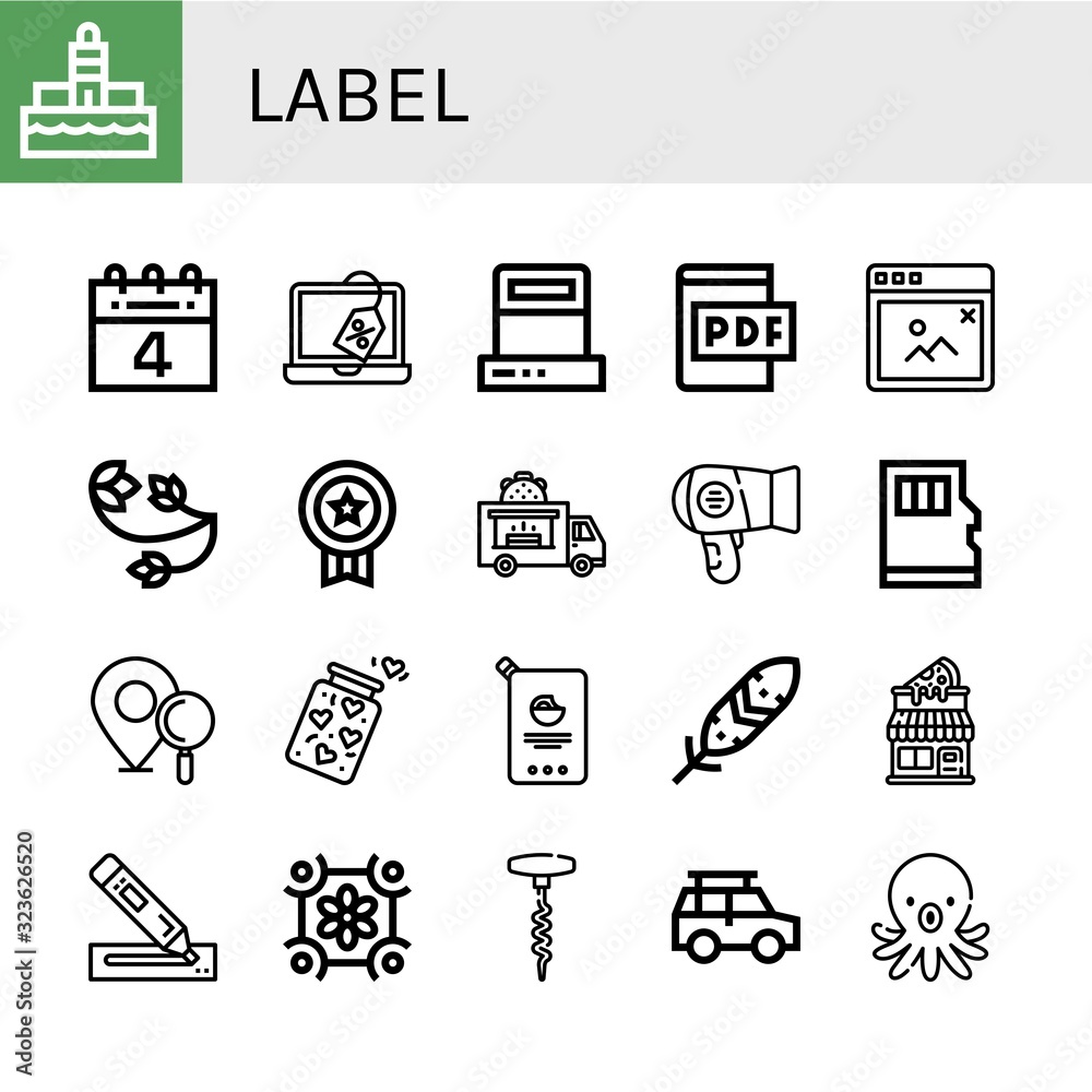 label simple icons set label simple icons set