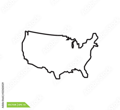 Map usa icon vector logo template