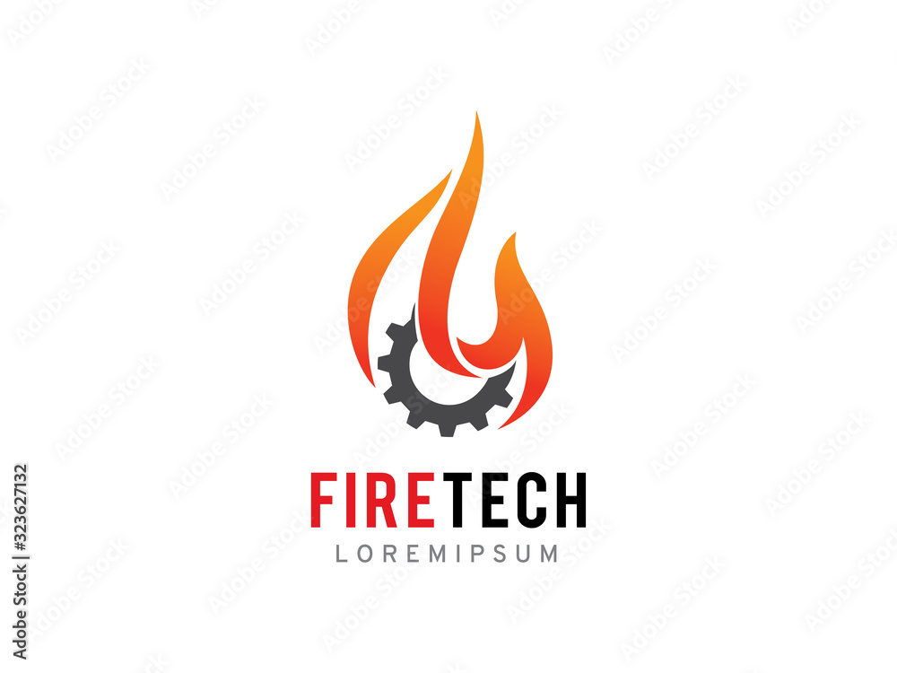 Fire tech logo template design, icon, symbol Fire tech logo template design, icon, symbol
