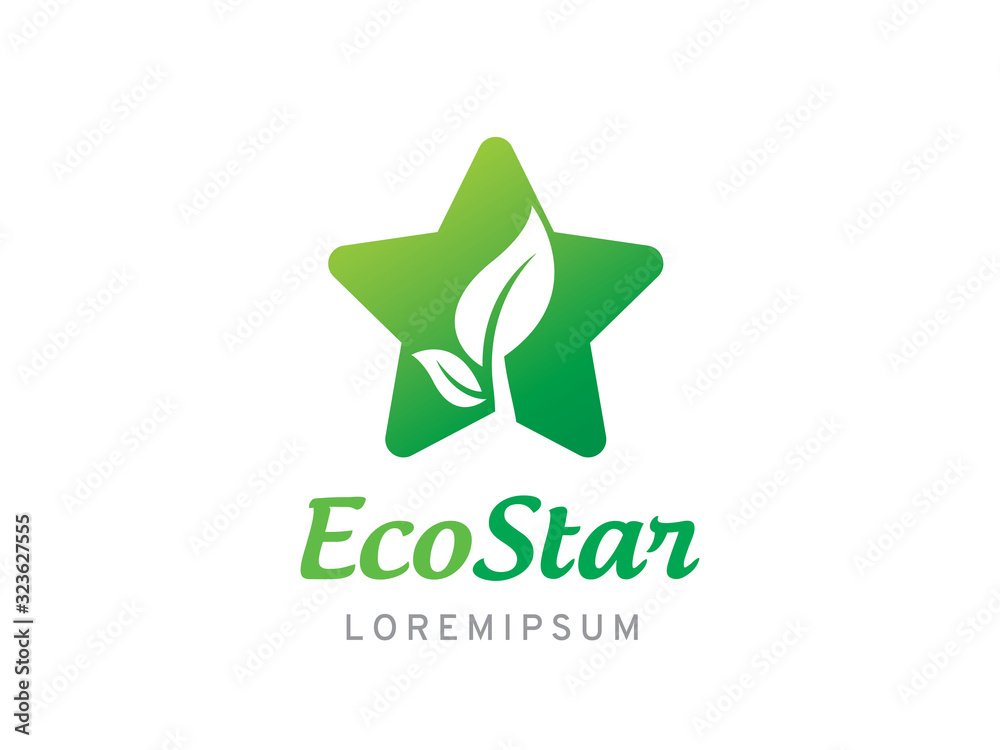 Eco star logo template design, icon, symbol Eco star logo template design, icon, symbol