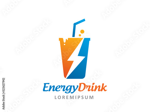 Energy drink logo template design, icon, symbol