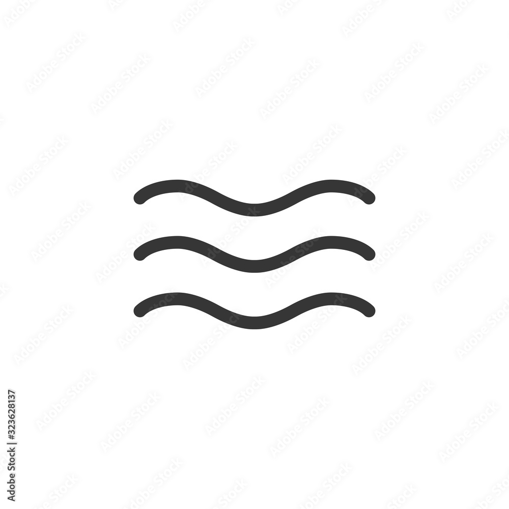 Fototapeta premium Wave Icon Flat Vector Illustration