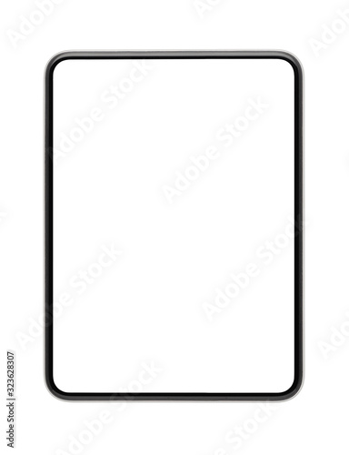 black tablet isolated on white background