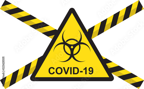 Vector illustration of concept of 2019-nCov novel Coronavirus biological hazard. Coronavirus danger from China. Pathogen respiratory coronavirus,COVID-19 danger, SARS pandemic risk alert.