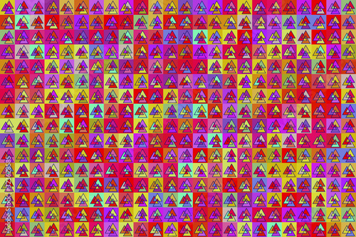 Simple banner of decorative patterns colored geometric composition flat style
