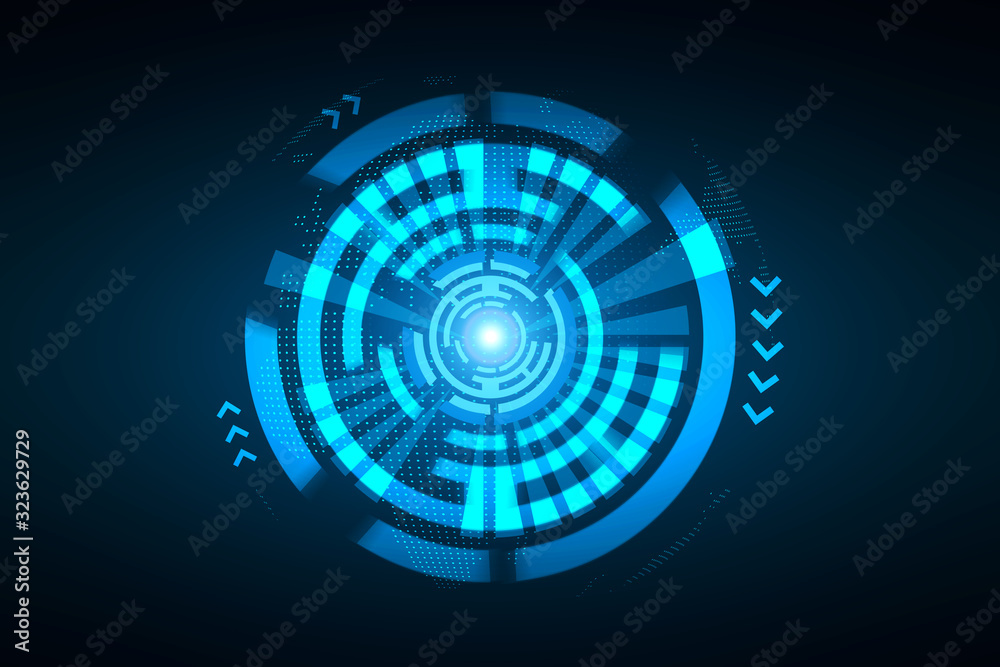 Illustration of tech icons hologram drawing on dark background. The concept of achivements in the science. 3d rendering Illustration of tech icons hologram drawing on dark background. The concept of achivements in the science. 3d rendering