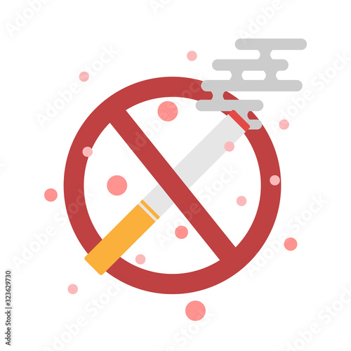 No smoking sign. No smoke icon. Stop smoking symbol. 