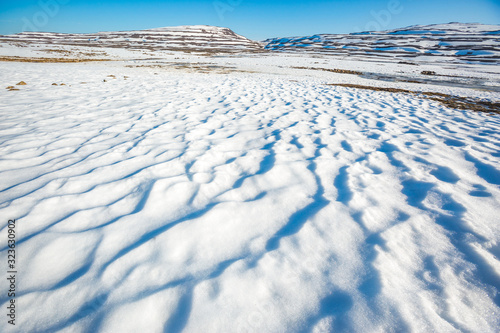 Snow on Putorana Plateau  Taimyr. Russia