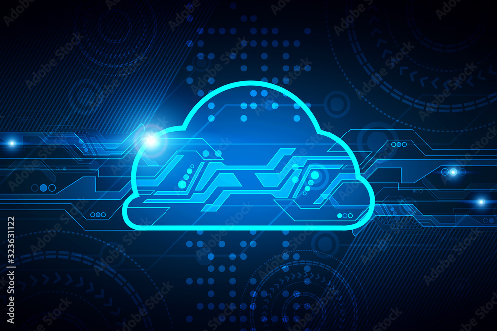 Conceptual hologram of digital illustration of the storage cloud. Big data reduction cost in technology concept. 3d rendering Conceptual hologram of digital illustration of the storage cloud. Big data reduction cost in technology concept. 3d rendering