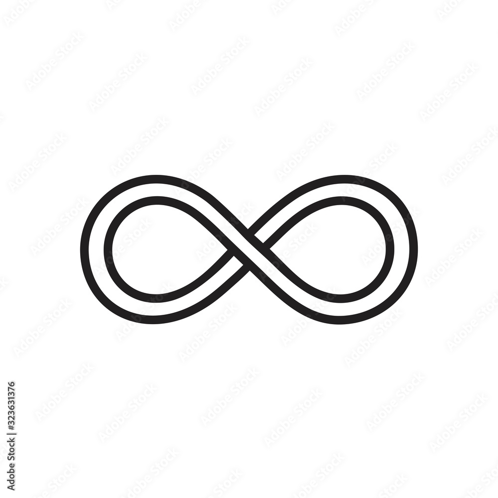 Infinity sign icon template black color editable. Infinity sign icon symbol Flat vector illustration for graphic and web design.