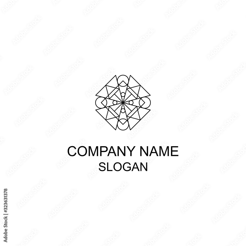 Abstract symmetric geometric logo, with basic shape. Abstract symmetric geometric logo, with basic shape.