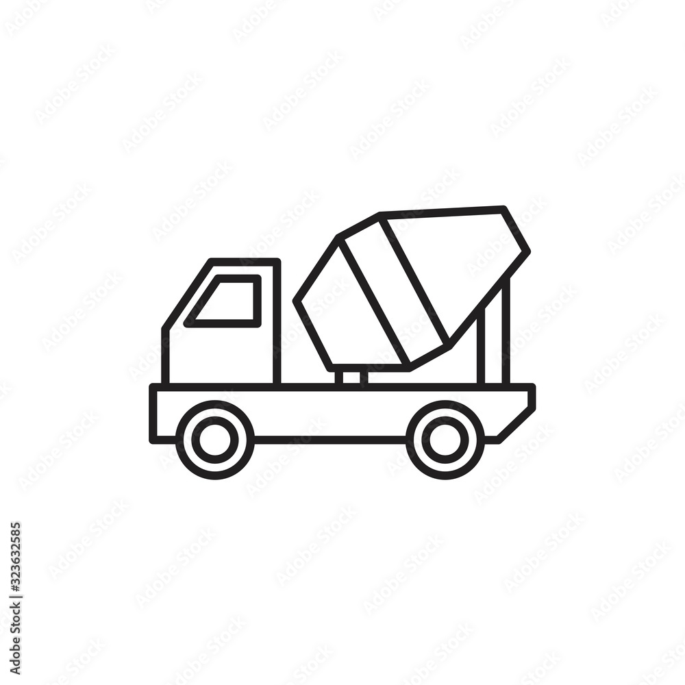 Concrete mixer icon template black color editable. Concrete mixer icon symbol Flat vector illustration for graphic and web design.