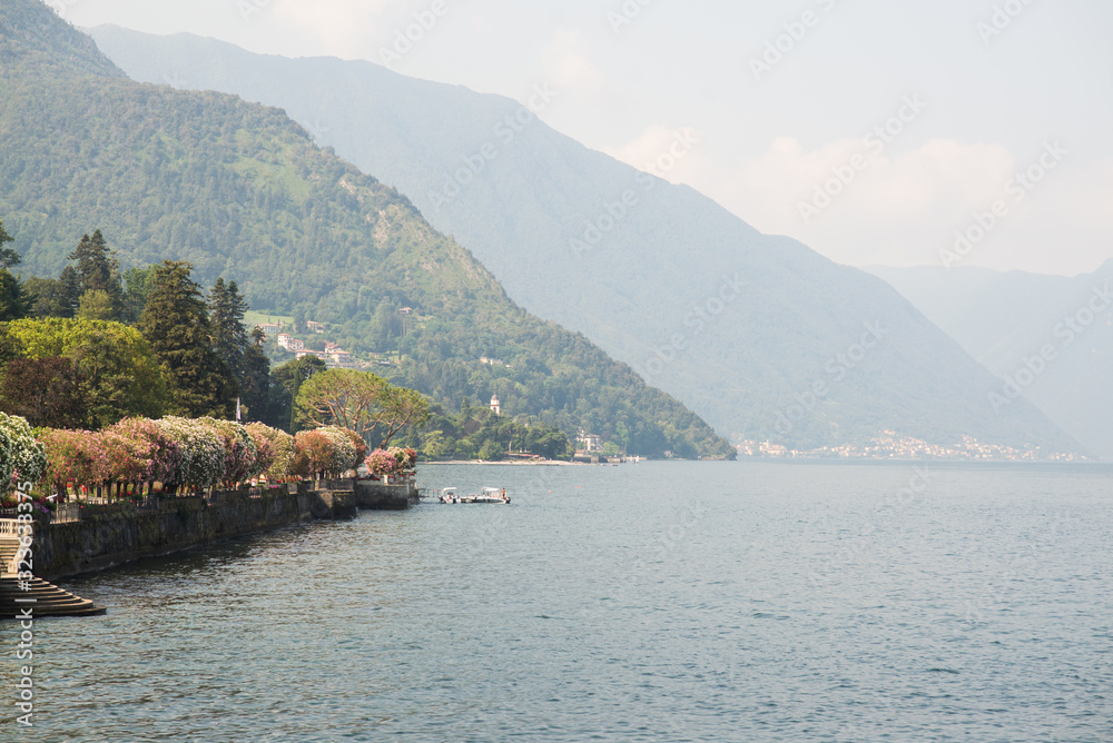 Bellagio Embankment on Lake Como. Lombardy. Italy.