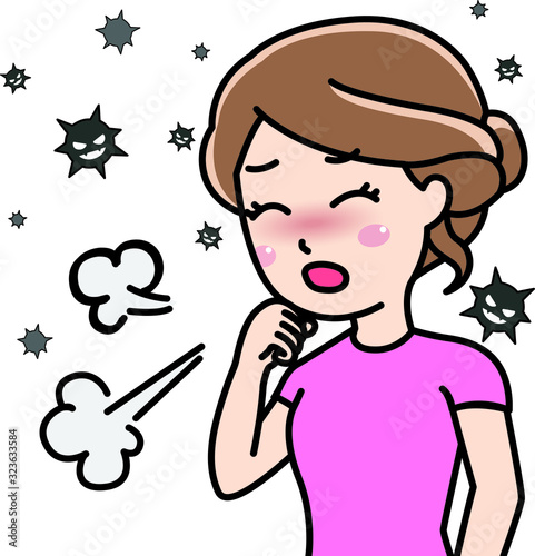 ウイルスに感染する女性