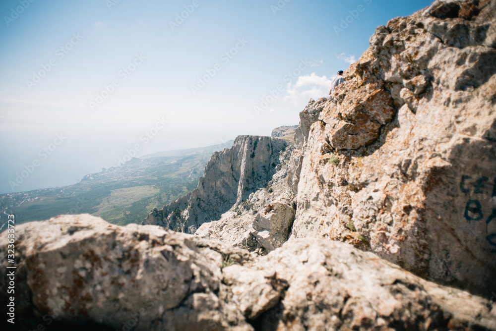 Rocks Ai Petri of Crimean Mountains. Russia.