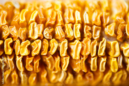 Close-up photo of shrivel dry corn cob