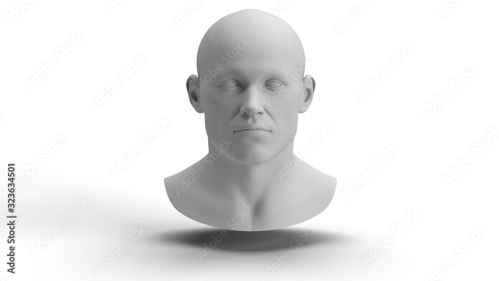 3D Image Of A Male Human Head 3D Image Of A Male Human Head