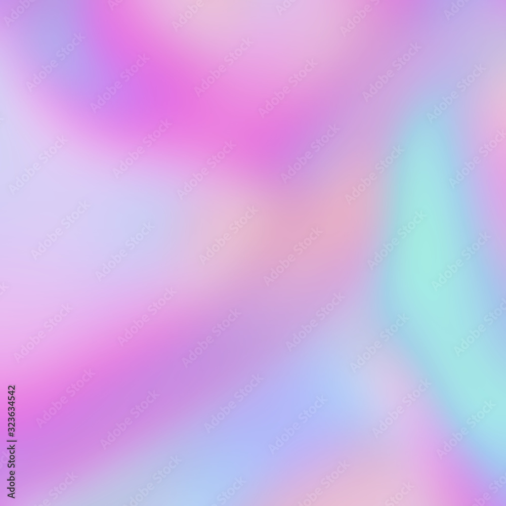 Multicolored, blurred iridescent holographic background.