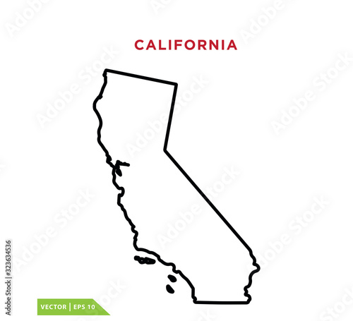 California map icon vector design template