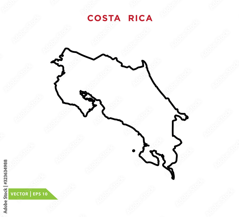 Costa rica map icon vector logo template